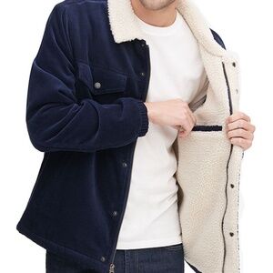 Levi’s corduroy navy Sherpa lined trucker jacket